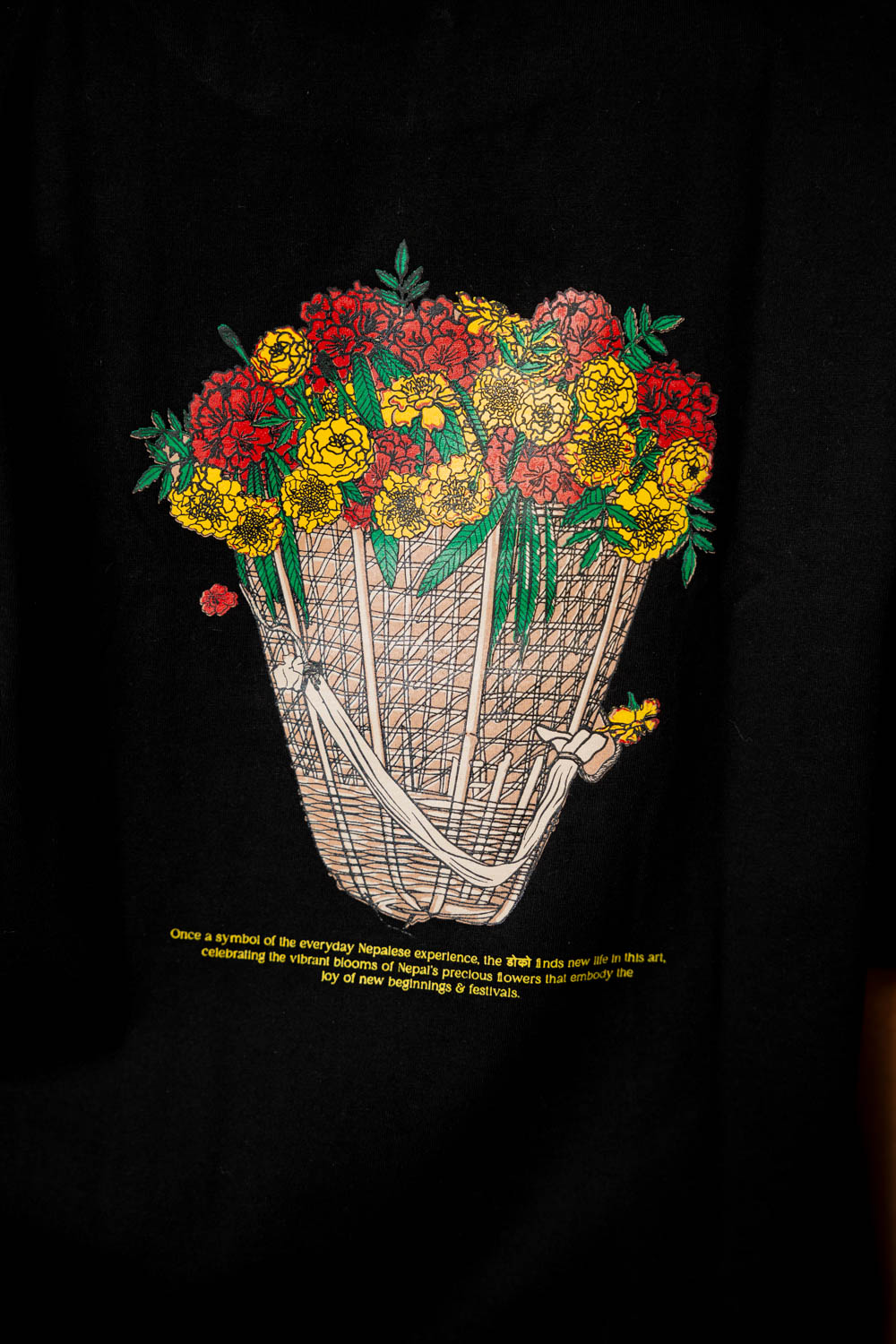 "Doko Phool" Printed Black T-shirt